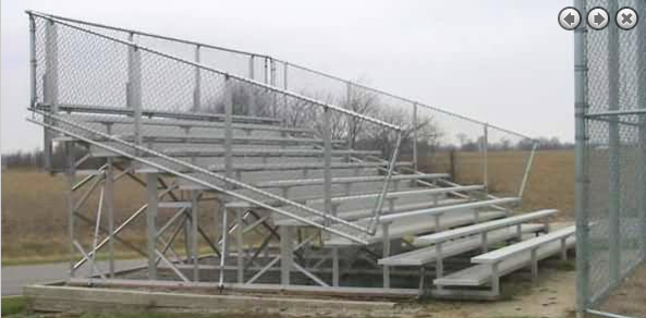 10 Row 12ft L (double foot plank) bleacher, aluminum frame