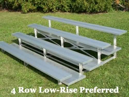BRB-0321ALRP 3-Row 21ftL Double Foot plank, Low Rise Bleacher