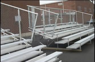 5 Row 21ft L (double foot plank) bleacher, aluminum frame