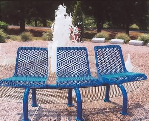 3-Seat 15 Degree Convex/Concave Bench W/ Back