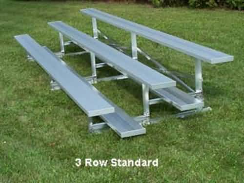 Standard Height Bleachers -3 Row -24ftL -Single Footplank Aluminum Understructure