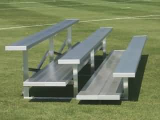 3 Row 24ft L (double foot plank) bleacher, aluminum frame