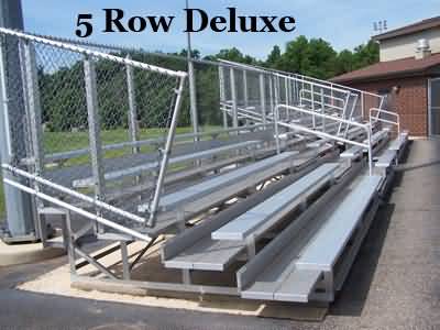 Deluxe Bleachers with Chain Link Guardrail