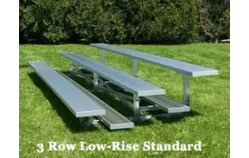 image of BRB-0315ALRS 3-Row , 15ft , Single Foot plank, Low Rise Bleacher