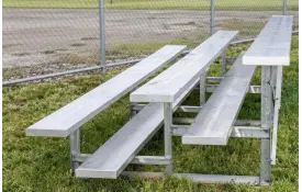 image of Standard Height Bleacher -3-row  21ftL -Single Footplank Galvanized Steel Frames