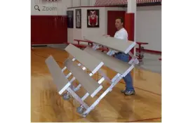 image of 2 row 9'  Standard Height, Tip and Roll Bleacher, Single Footpank, 128 lbs. Seats 12