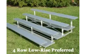 image of BRB-0415ALRP 4-Row 15ftL Double Foot plank, Low Rise Bleacher