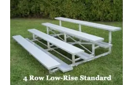 image of BRB-0415ALRS 4-Row , 15ft , Single Foot plank, Low Rise Bleacher