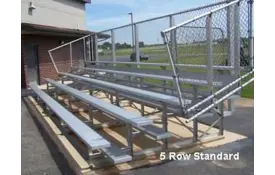 image of Standard Height Bleachers -5 Row -30ftL -Single Footplank Aluminum Understructure