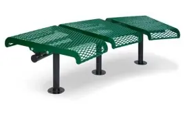 image of 715 3-Seat 15 Degree Concave or Convex Bench W/Out Back