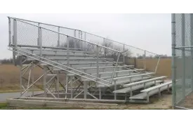image of 8 Row 21ft L (double foot plank) bleacher, aluminum frame