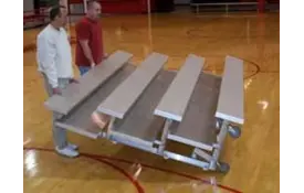 image of TNR-0415ALRP 4 Row -15'L -Low Rise, (2) Foot Planks, Tip n Roll Bleacher