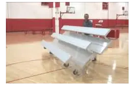 image of 2 Row -15'L -Standard Height, Tip and Roll Bleacher,  (2) Foot Planks, 229 lbs. Seats 20