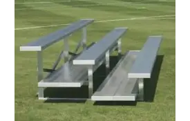 image of 3 Row 21ft L (double foot plank) bleacher, aluminum frame