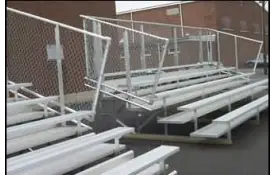 image of 5 Row 15ft L (double foot plank) bleacher, aluminum frame